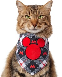 Disney Mickey Mouse Plaid Dog & Cat Bandana, X-Small/Small