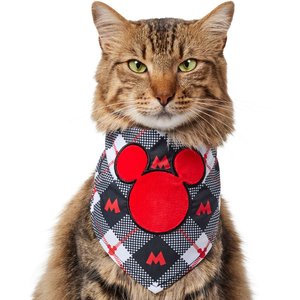 Disney Mickey Mouse Plaid Dog & Cat Bandana, X-Small/Small