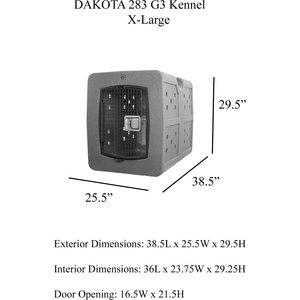 Dakota 283 G3 Framed Door Dog Kennel, Dark Granite, X-Large