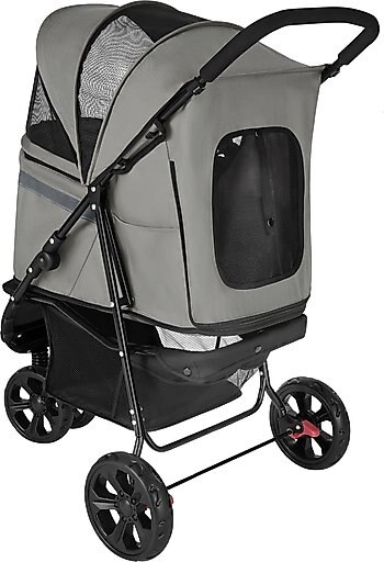Frisco No-Zip, Collapsible Cat & Dog Stroller, Grey