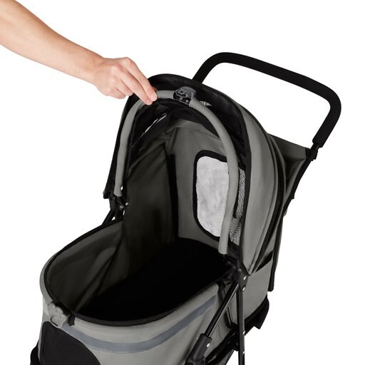 Frisco No-Zip, Collapsible Cat & Dog Stroller, Grey