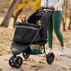Frisco No-Zip, Collapsible Cat & Dog Stroller, Black