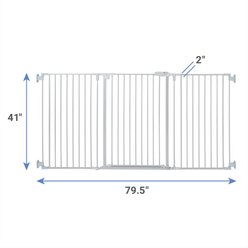 Frisco Steel 3-Panel Configurable Gate, 41-in Height, Gray slide 2 of 7