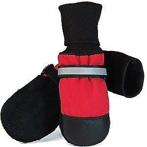 Muttluks Original Fleece-Lined Winter Dog Boots, 4 count, Red, XXX-Small