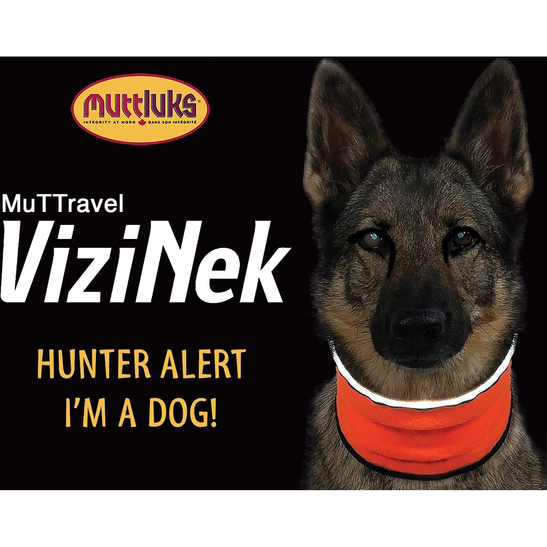 Muttluks MuTTravel ViziNek Reflective Trim Dog Gaiter, Orange, X Large
