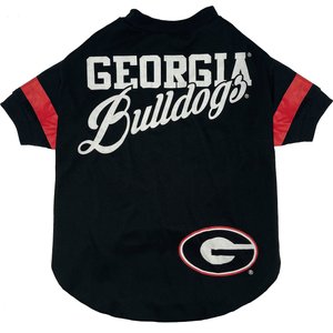 Pets First NCAA Dog & Cat Stripe Slv T-Shirt, Georgia Bulldogs, Medium
