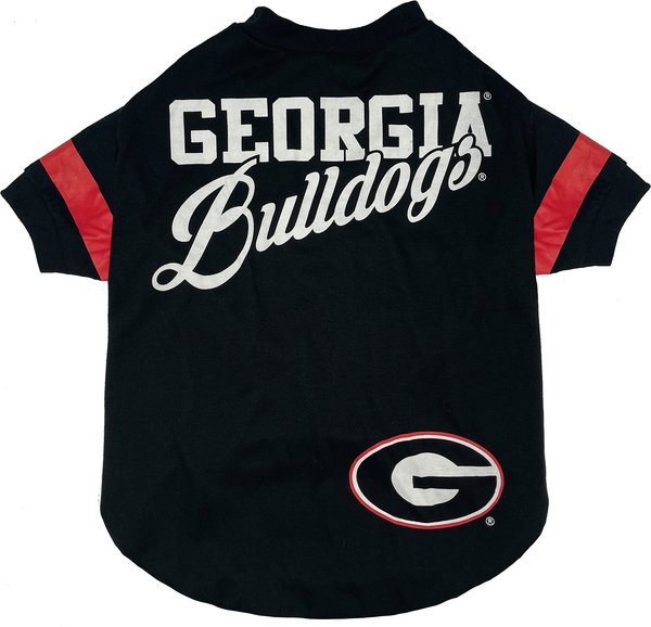 Pets First NCAA Dog & Cat Stripe Slv T-Shirt, Georgia Bulldogs, Small slide 1 of 2