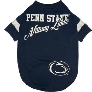 Pets First NCAA Dog & Cat Stripe Slv T-Shirt, Penn State, Small