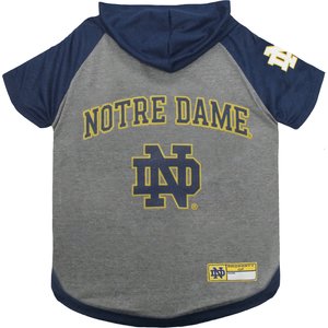 Pets First NCAA Dog & Cat Hoodie T-Shirt, Notre Dame, X-Small