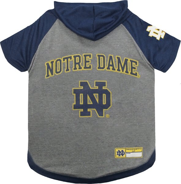 Pets First NCAA Dog & Cat Hoodie T-Shirt, Notre Dame, Small slide 1 of 1