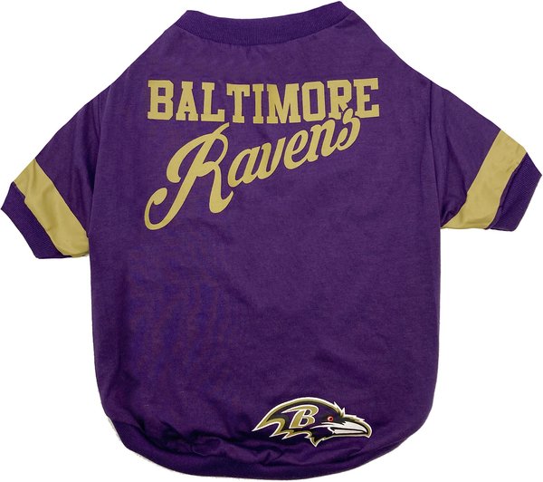 Pets First NFL Dog & Cat Stripe Slv T-Shirt, Baltimore Ravens, Medium slide 1 of 2