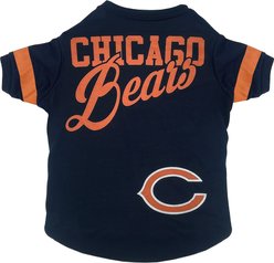 Pets First NFL Dog & Cat Stripe T-Shirt, Chicago Bears, Large