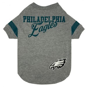 Pets First NFL Dog & Cat Stripe Slv T-Shirt, Philadelphia Eagles, Medium