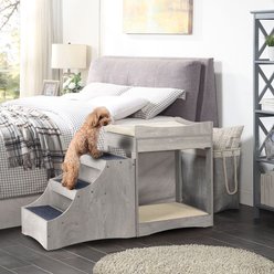 Unipaws Decorative Bunk Cat Bed with Ladder, Weathered Grey slide 2 of 7
