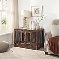 Unipaws Furniture Style Dog Crate with Tray, Rustic Brown, Rustic Brown, Medium