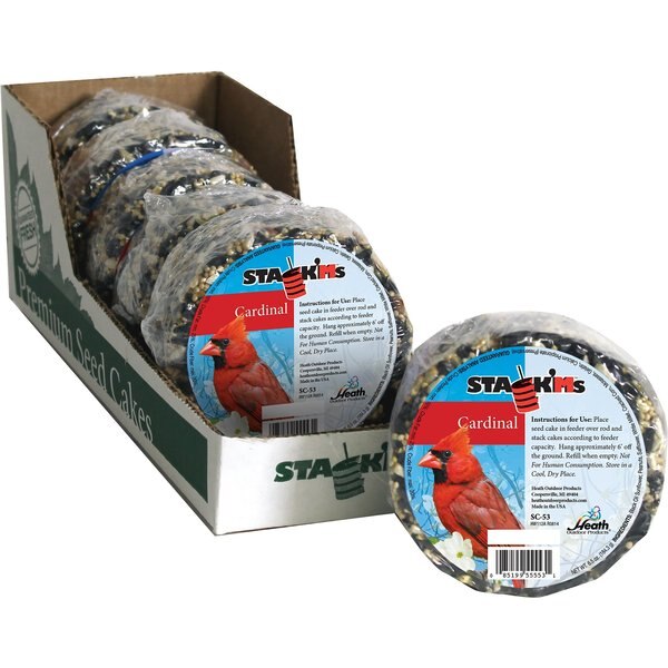 Heath Outdoor Products Sunflower Stack'M Seed Cake Bird Food, 7-oz cake, pack of 6