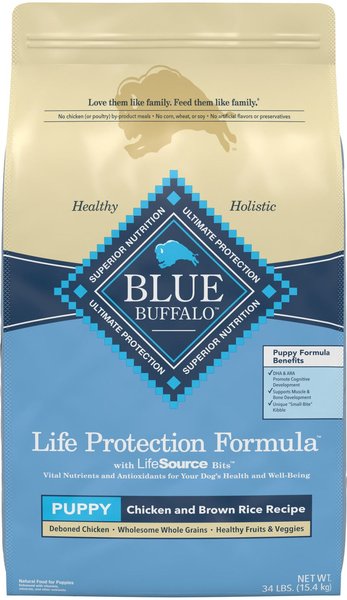 Blue Buffalo Life Protection Formula Puppy Chicken & Brown Rice Recipe Dry Dog Food, 34-lb bag slide 1 of 10