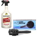 Curry on a Stik Horse & Dog Grooming Brush + Absorbine Showsheen Original Hair Polish & Detangler Horse Spray, 32-oz bottle