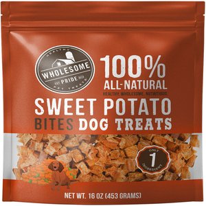 Wholesome Pride Pet Treats Sweet Potato Bites 100% All-Natural Single Ingredient Dog Treats, 16-oz