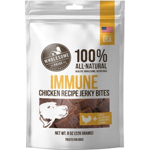 Wholesome Pride Pet Treats Functional Immune Support Chicken Recipe Jerky Bites Dog Treats, 8-oz