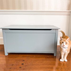 Designer Pet Products Parker Designer Wood Catbox Furniture Litter Box Enclosure, 36-in, Gray