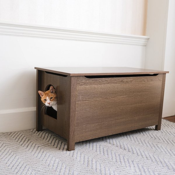 Out of Stock DESIGNER PET PRODUCTS Parker Designer Wood Catbox Furniture Litter Box Enclosure