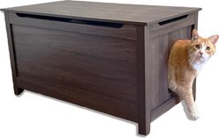 Designer Pet Products Parker Designer Wood Catbox Furniture Litter Box Enclosure, 36-in, Oak slide 2 of 9