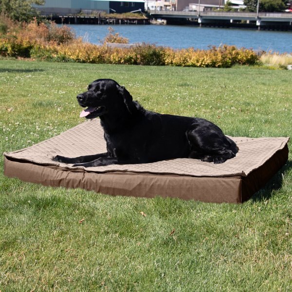 FurHaven Quilt Top Orthopedic Convertible Indoor/Outdoor Cat & Dog Bed, Gray, Jumbo