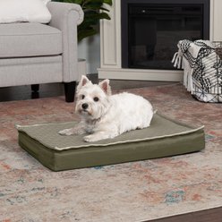 FurHaven Quilt Top Orthopedic Convertible Indoor/Outdoor Cat & Dog Bed, Dark Sage, Medium