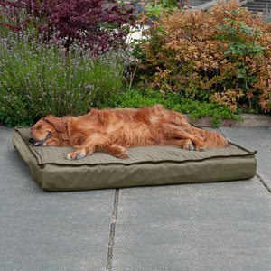 FurHaven Quilt Top Orthopedic Convertible Indoor/Outdoor Cat & Dog Bed, Dark Sage, Jumbo