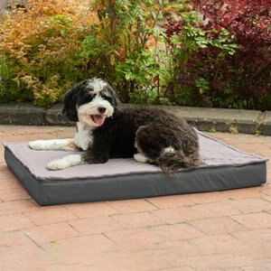 FurHaven Quilt Top Orthopedic Convertible Indoor/Outdoor Cat & Dog Bed, Gray, Large