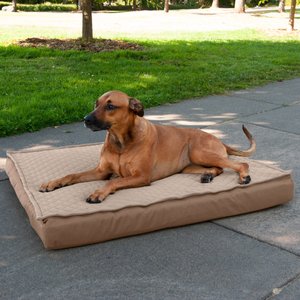 FurHaven Quilt Top Memory Foam Convertible Indoor/Outdoor Cat & Dog Bed, Sand, Jumbo
