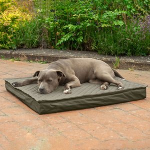 FurHaven Quilt Top Memory Foam Convertible Indoor/Outdoor Cat & Dog Bed, Dark Sage, Large