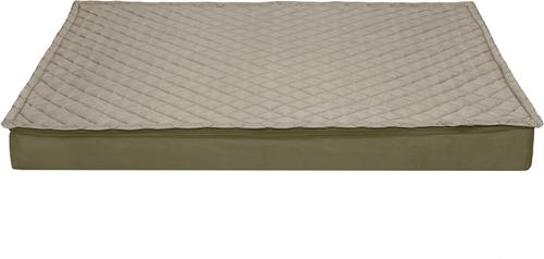 Show full view: FurHaven Quilt Top Memory Foam Convertible Indoor/Outdoor Cat & Dog Bed, Dark Sage, Large slide 3 of 9