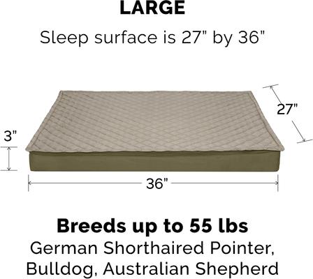 Show full view: FurHaven Quilt Top Memory Foam Convertible Indoor/Outdoor Cat & Dog Bed, Dark Sage, Large slide 5 of 9