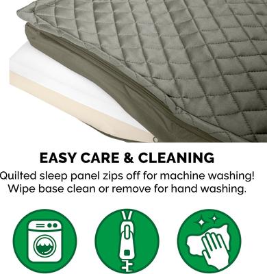 Show full view: FurHaven Quilt Top Memory Foam Convertible Indoor/Outdoor Cat & Dog Bed, Dark Sage, Large slide 8 of 9