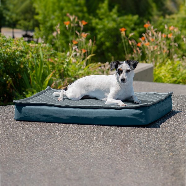 FurHaven Quilt Top Memory Foam Convertible Indoor/Outdoor Cat & Dog Bed, Calm Blue, Medium slide 1 of 8