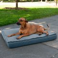 FurHaven Quilt Top Memory Foam Convertible Indoor/Outdoor Cat & Dog Bed, Calm Blue, Jumbo