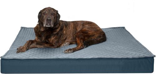 Show full view: FurHaven Quilt Top Memory Foam Convertible Indoor/Outdoor Cat & Dog Bed, Calm Blue, Jumbo Plus slide 3 of 11