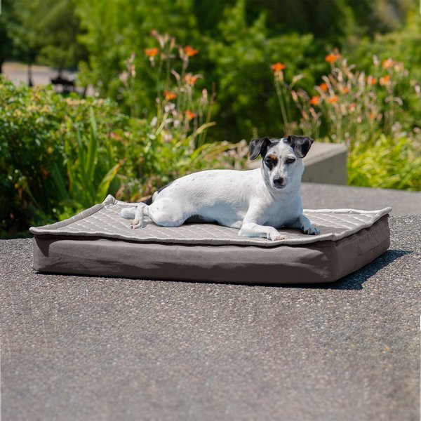 FurHaven Quilt Top Memory Foam Convertible Indoor/Outdoor Cat & Dog Bed, Gray, Medium slide 1 of 8