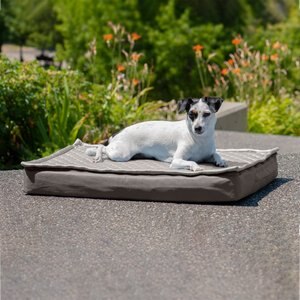 FurHaven Quilt Top Memory Foam Convertible Indoor/Outdoor Cat & Dog Bed, Gray, Medium