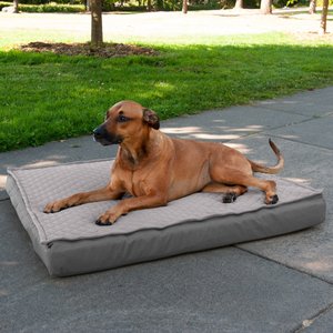 FurHaven Quilt Top Memory Foam Convertible Indoor/Outdoor Cat & Dog Bed, Gray, Jumbo