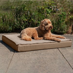 FurHaven Quilt Top Cooling Gel Convertible Indoor/Outdoor Cat & Dog Bed, Sand, Jumbo