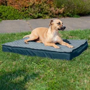 FurHaven Quilt Top Cooling Gel Convertible Indoor/Outdoor Cat & Dog Bed, Calm Blue, Large