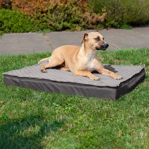 FurHaven Quilt Top Cooling Gel Convertible Indoor/Outdoor Cat & Dog Bed, Gray, Large