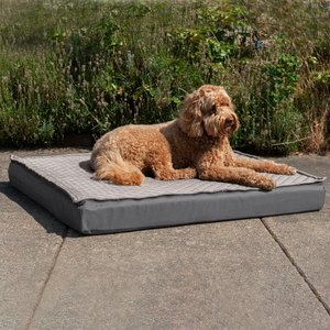 FurHaven Quilt Top Orthopedic Convertible Indoor/Outdoor Cat & Dog Bed, Gray, Jumbo