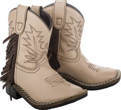 TuffRider Toddler Tan Fringe Bootie, 4