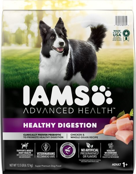 Iams Advanced Health Adult Healthy Digestion Real Chicken Dry Dog Food, 13.5-lb bag slide 1 of 9