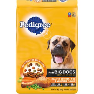 Pedigree Big Dogs Adult Complete Nutrition Large Breed Roasted Chicken Flavor Dry Dog Food, 16-lb bag