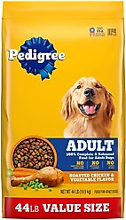 Pedigree Complete Nutrition Roasted Chicken, Rice & Vegetable Flavor Dog Kibble Adult Dry Dog Food, 44-lb bag